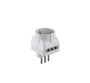 Adaptador salida schuko + 2 modular blanco – Electraline