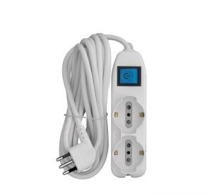 Alargue 2 schuko + 4 modulares 10 A 3 m blanco – Electraline