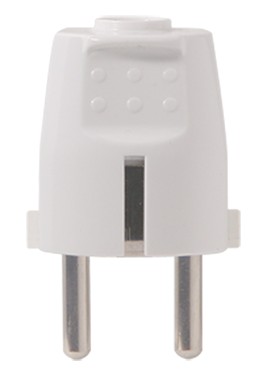 Ficha schuko salida trasera blanca – Conatel Contactum