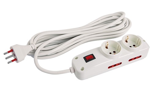 Alargue 2 schuko + 4 modulares ficha 3P 5 m – Conatel Contactum