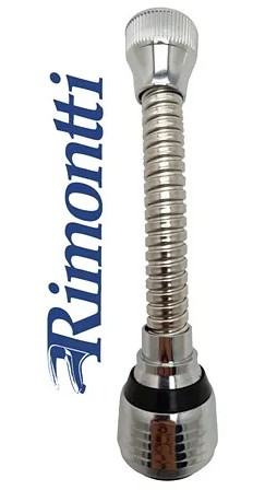 Aireador prolongador cromado malla metal articulado 15 cm Rimontti