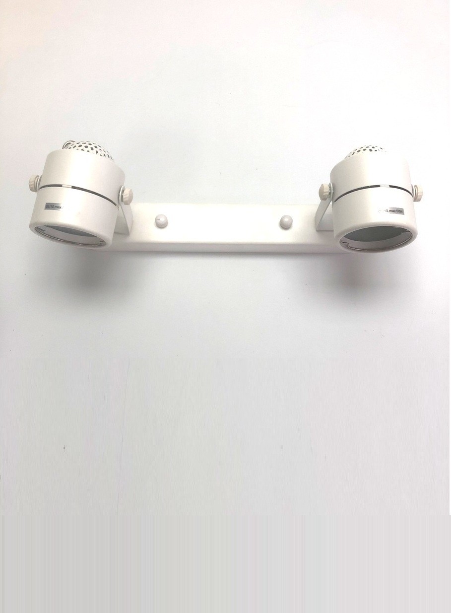Spot 2 luces cilindro GU-10 blanco