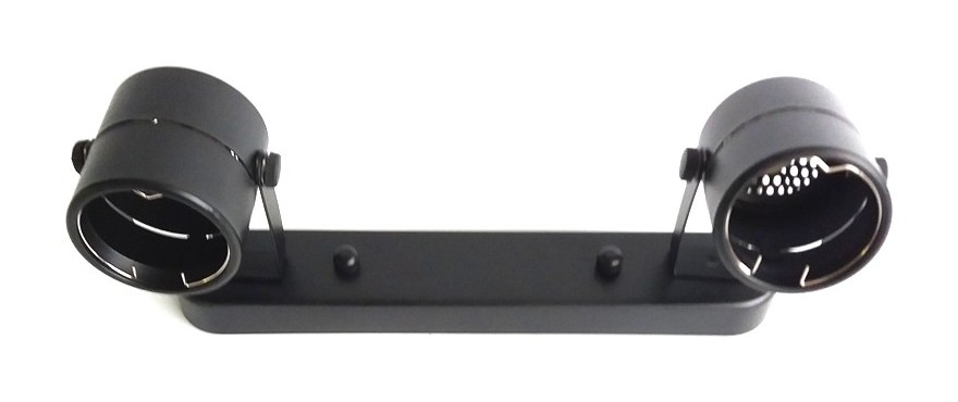 Spot 2 luces cilindro GU-10 negro