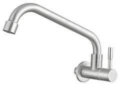 Grifo pared acero inoxidable pico bajo Rimontti