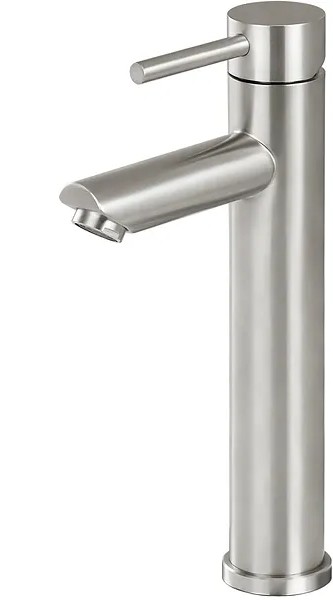 Grifería de lavatorio palito satin 24 cm acero inoxidable monocomando Wico 35 mm