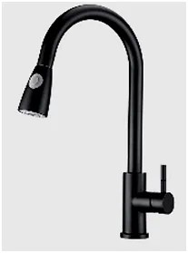 Grifería de cocina mesada palito negro extraíble acero inoxidable monocomando Wico 35 mm