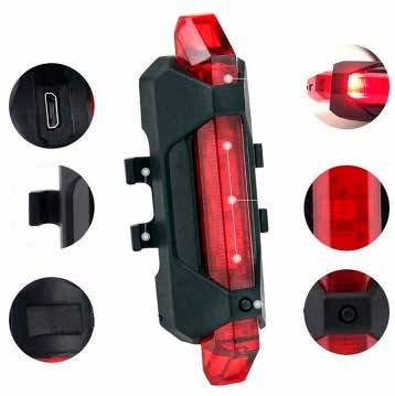 Luz LED trasera de bicicleta recargable