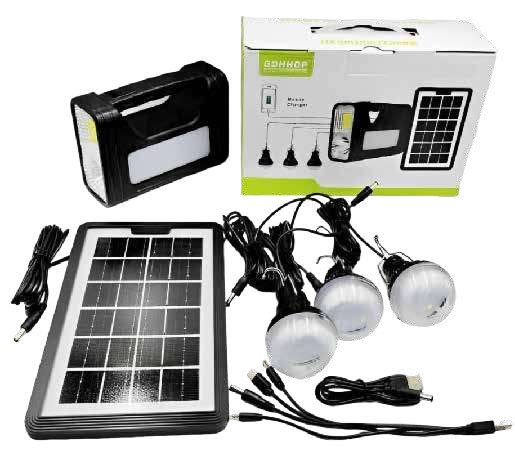 Kit de iluminación con batería central recargable con panel solar