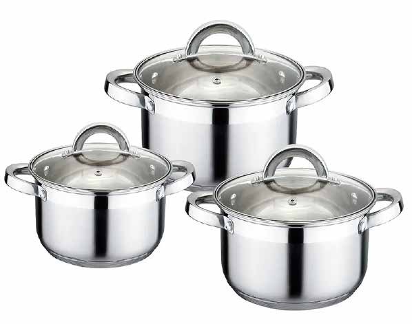 Olla de acero inoxidable con triple fondo 6,5 L