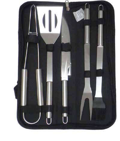 Set de asador en acero de 5 piezas con estuche