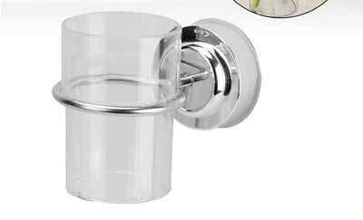 Porta cepillos de baño con vaso plástico