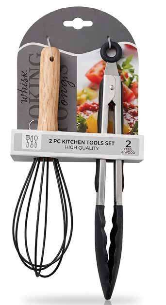 Set de dos utensilios pinza y batidor